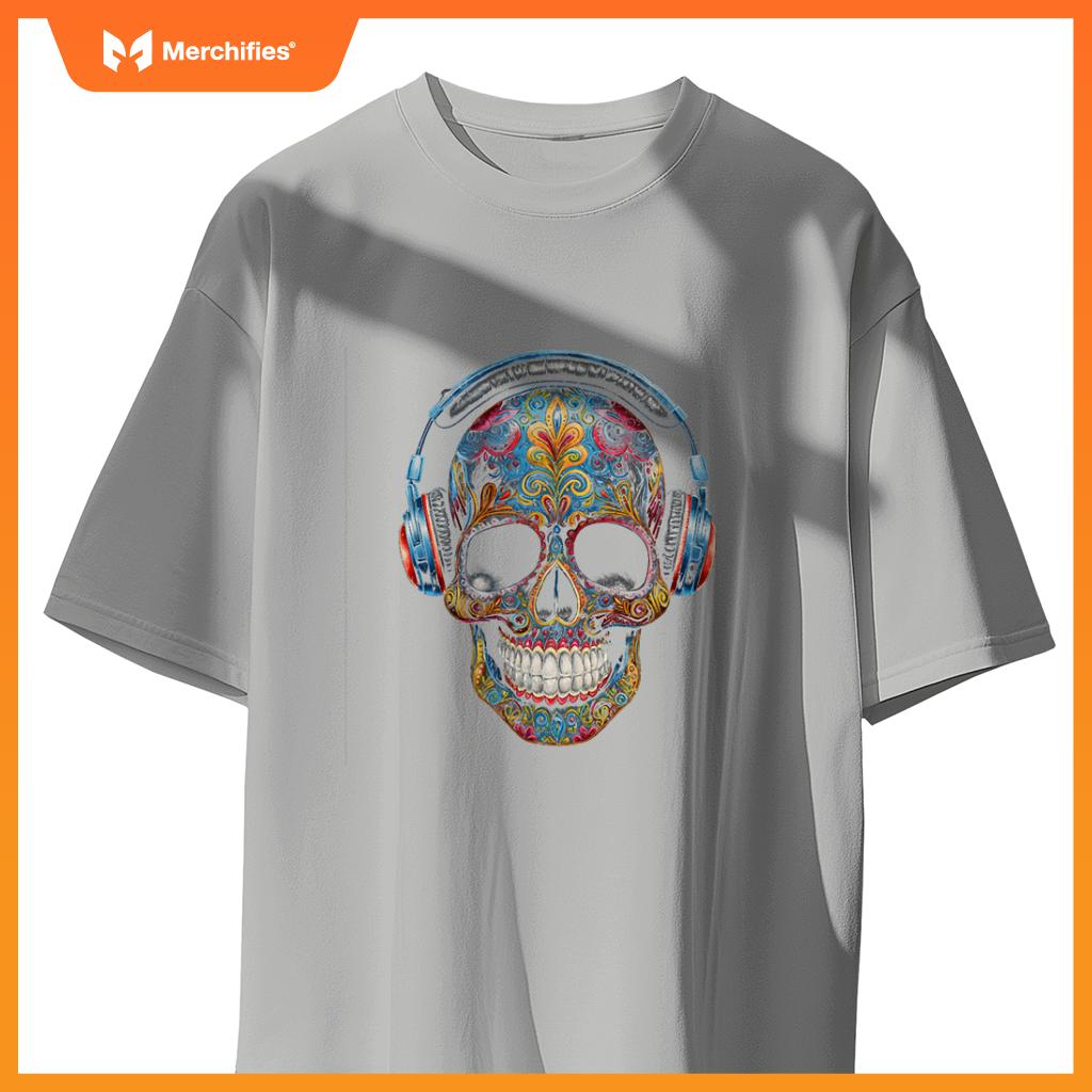 Headphones Cinco de Mayo Sugar Skull Cool Music Lover