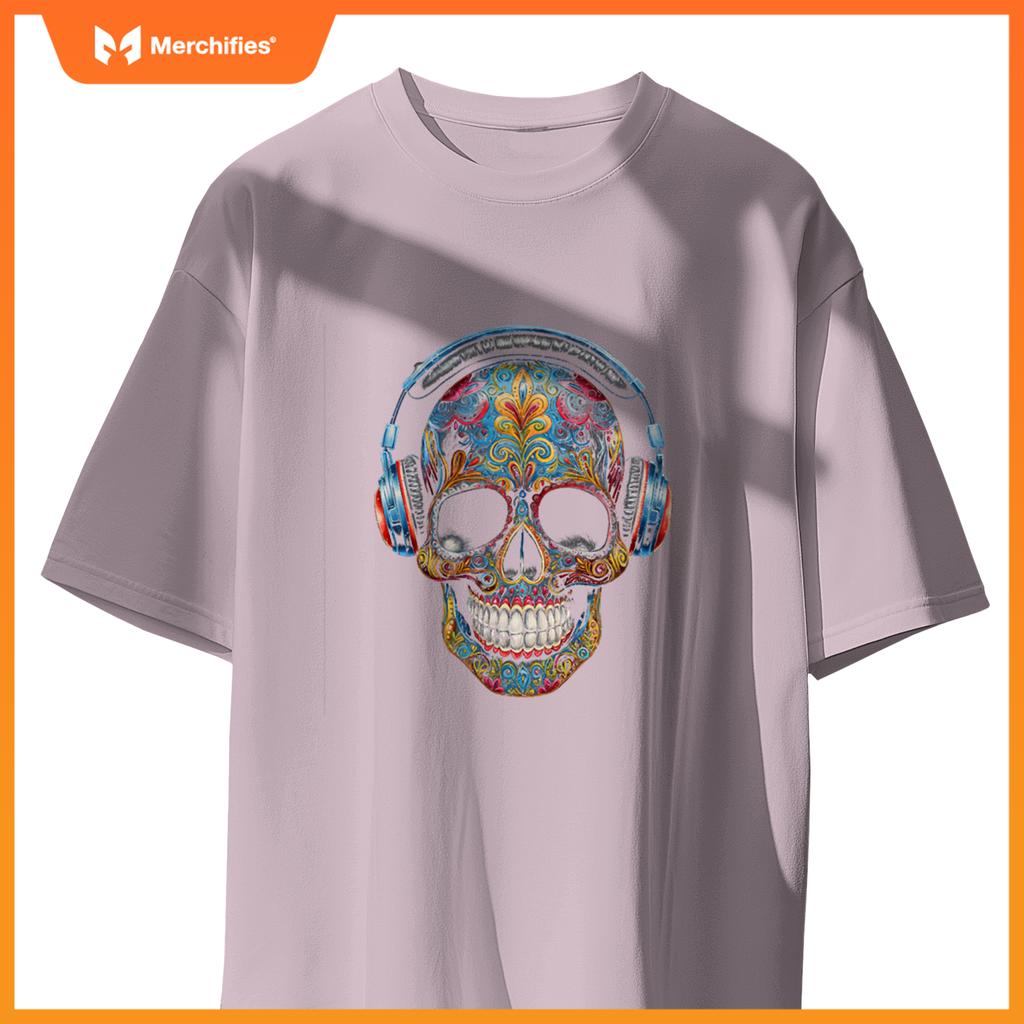 Headphones Cinco de Mayo Sugar Skull Cool Music Lover