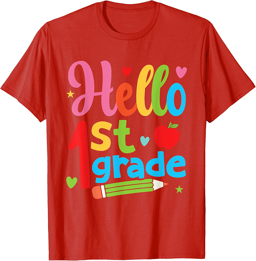 Hello 1st Grade Back To School First Grade Teachers Students T-Shirt