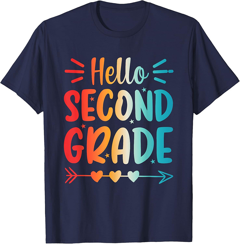 Hello 2nd Grade Back To School Second Grade Teacher Student T-Shirt