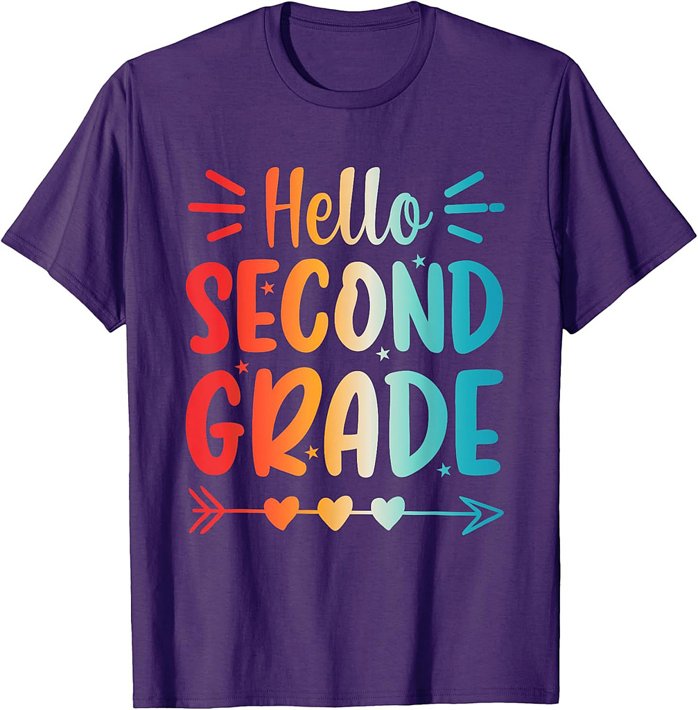Hello 2nd Grade Back To School Second Grade Teacher Student T-Shirt