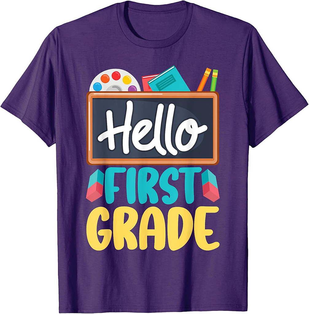 Hello First Grade Teacher Student 1st Grade Back To School T-Shirt