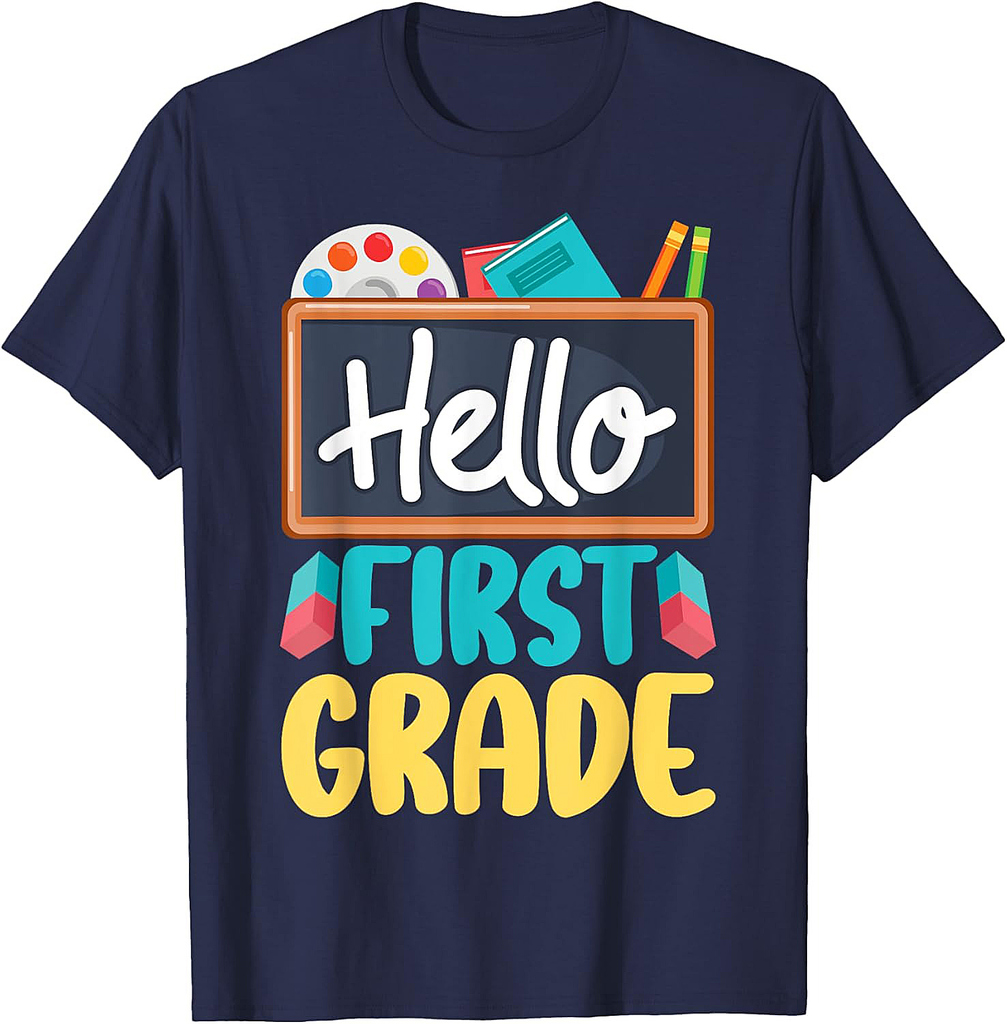 Hello First Grade Teacher Student 1st Grade Back To School T-Shirt