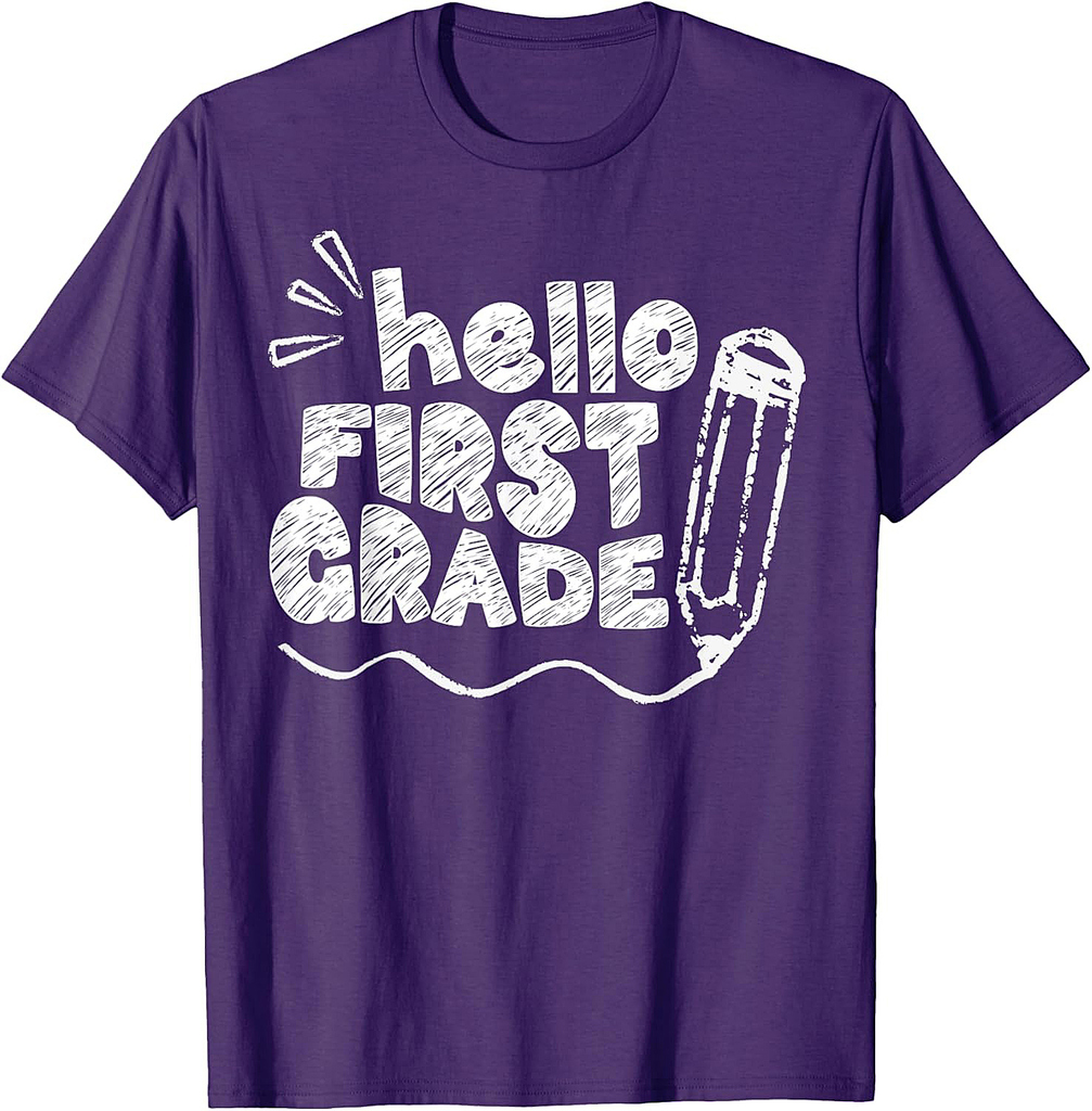 Hello First Grade Team 1st Grade Back to School Teacher Kids T-Shirt
