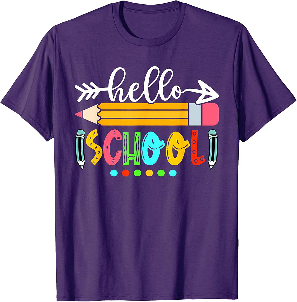 Hello School First Day of School Back to School Teacher Kids T-Shirt