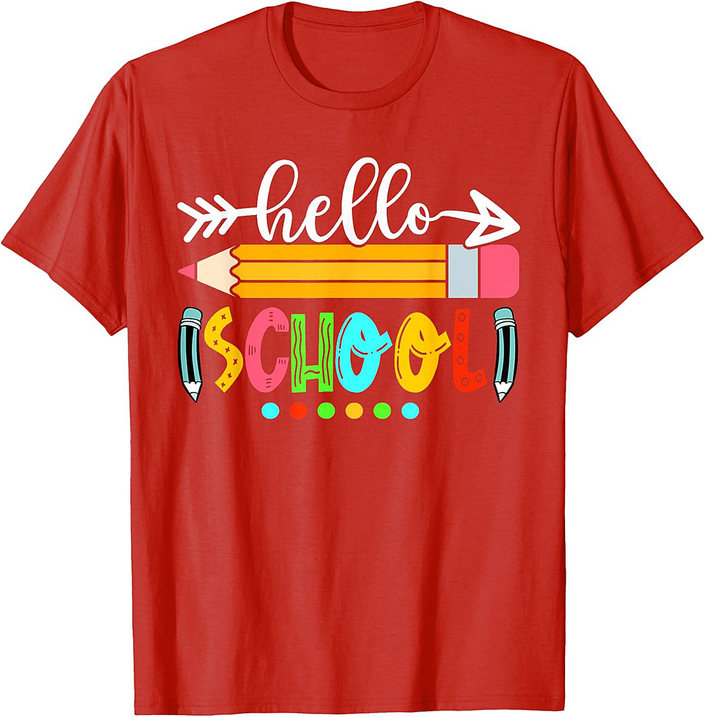 Hello School First Day of School Back to School Teacher Kids T-Shirt
