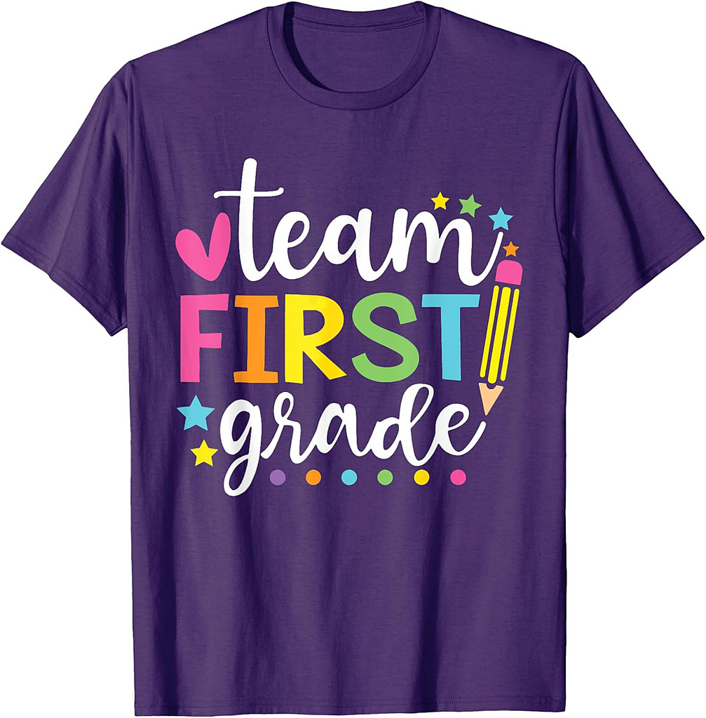 Hello Team First Grade Back to School Shirt School Supplies T-Shirt
