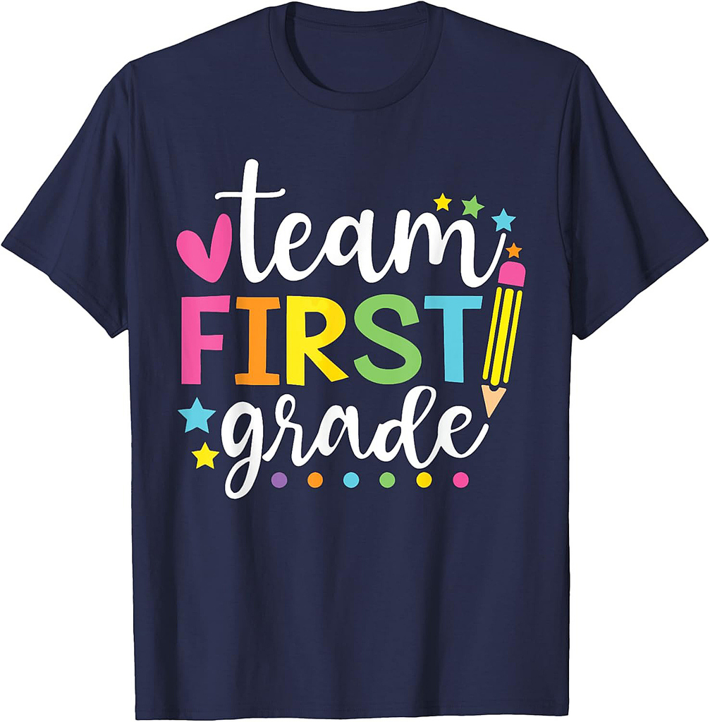 Hello Team First Grade Back to School Shirt School Supplies T-Shirt