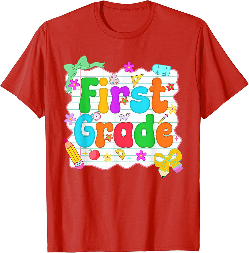 Hello Team First Grade Back to School Shirt School Supplies T-Shirt