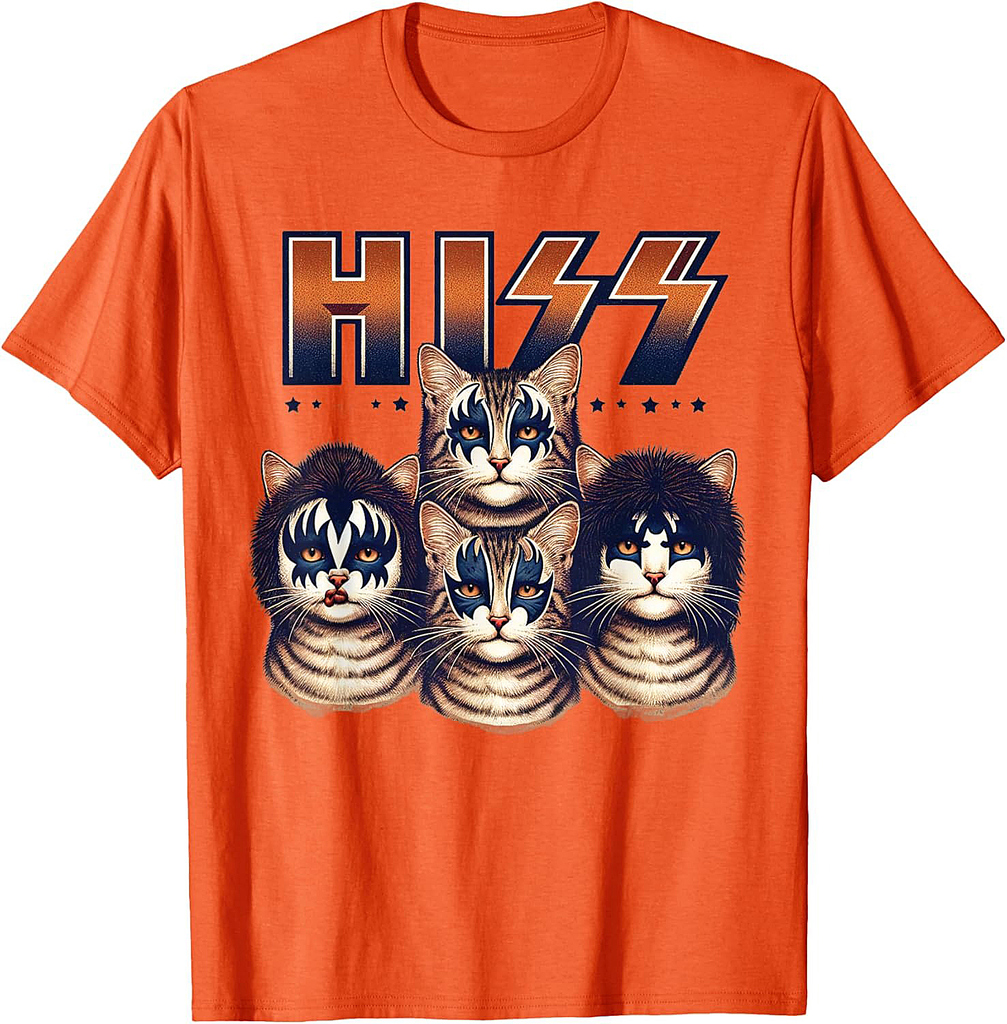 Hiss Cats Rock Kittens Rocking For Cat Lover Cat Mom Cat Dad T-Shirt