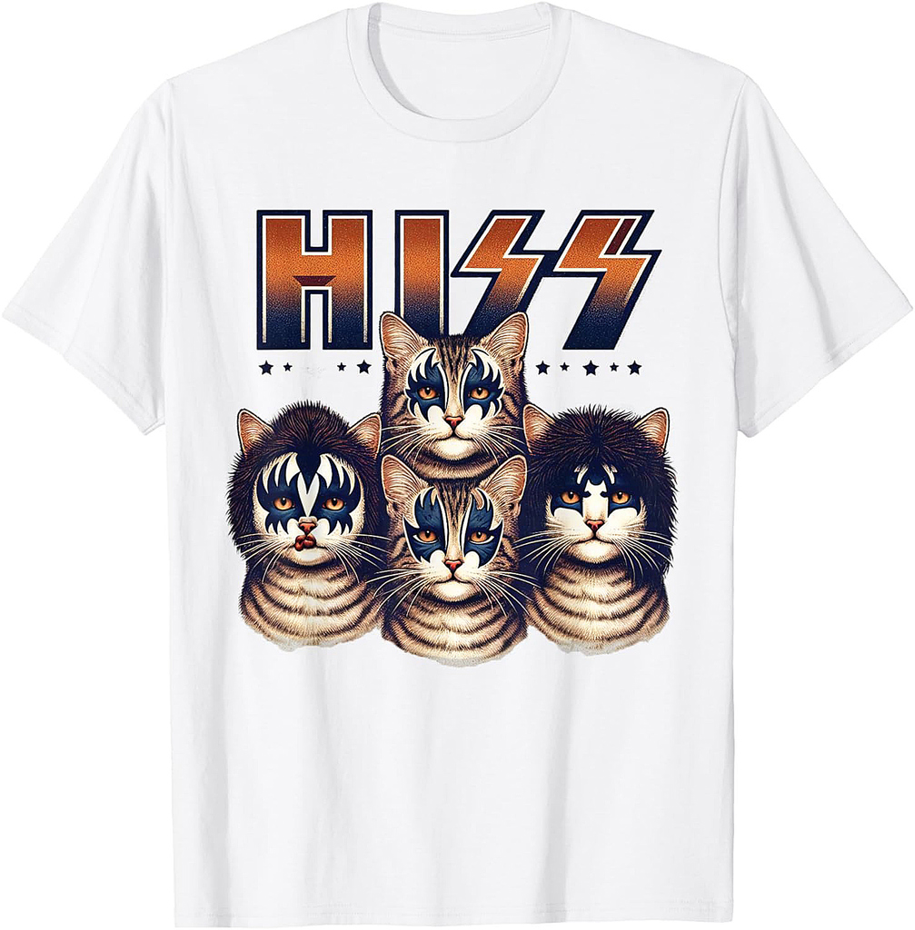 Hiss Cats Rock Kittens Rocking For Cat Lover Cat Mom Cat Dad T-Shirt
