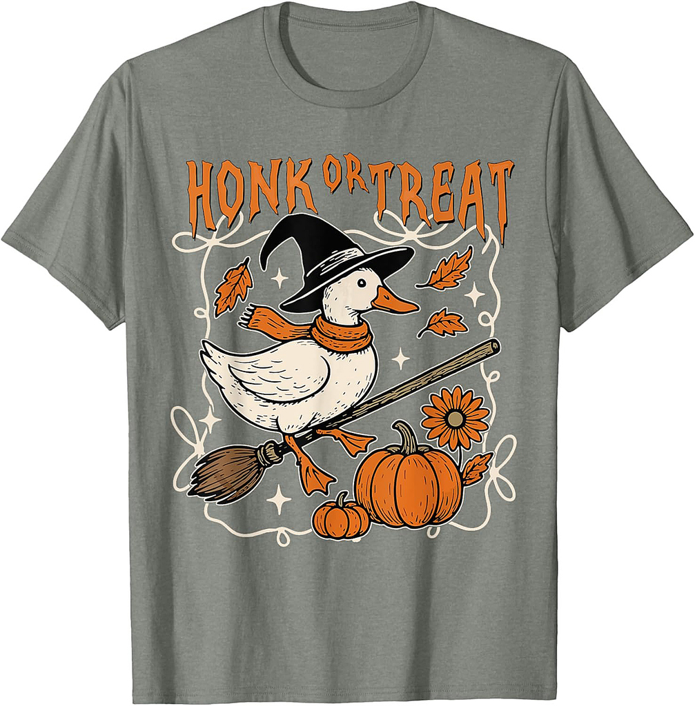 Honk or Treat Halloween Goose Costume Spooky Goose Funny T-Shirt
