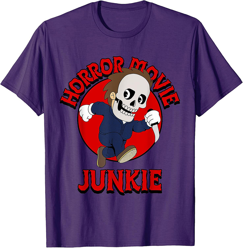 Horror Movie Junkie Funny Scary Movie Halloween Costume T-Shirt