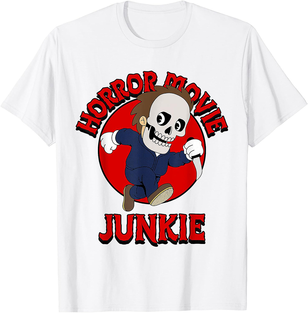 Horror Movie Junkie Funny Scary Movie Halloween Costume T-Shirt