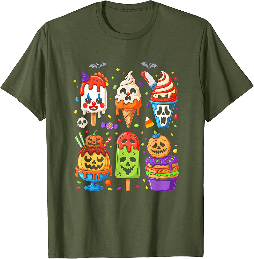 Horror Movie Summer Popsicle Halloween Ice Cream Summerween T-Shirt