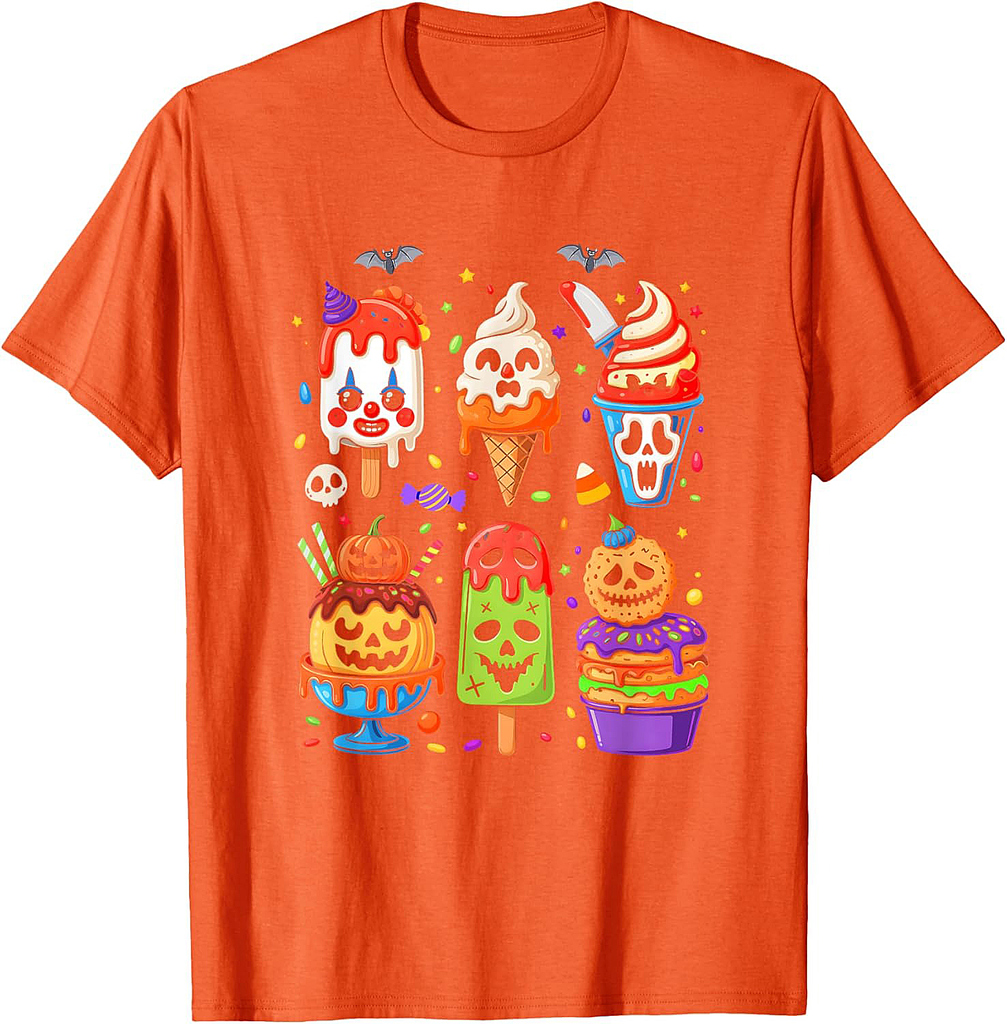 Horror Movie Summer Popsicle Halloween Ice Cream Summerween T-Shirt
