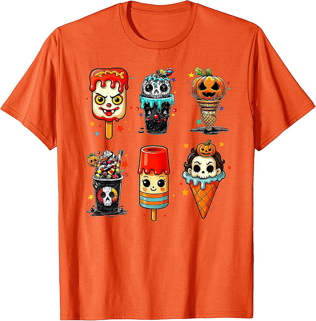 Horror Movie Summer Popsicle Halloween Ice Cream Summerween T-Shirt