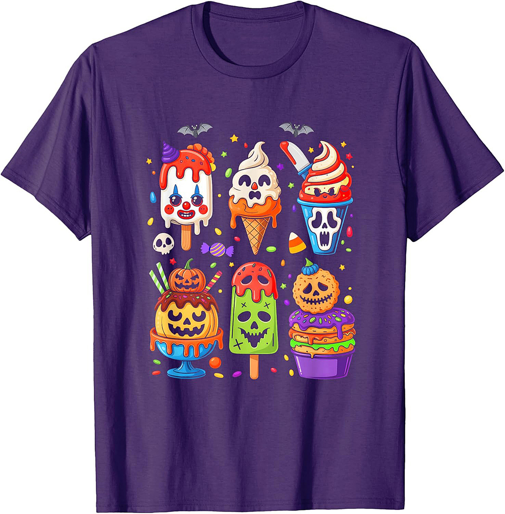 Horror Movie Summer Popsicle Halloween Ice Cream Summerween T-Shirt