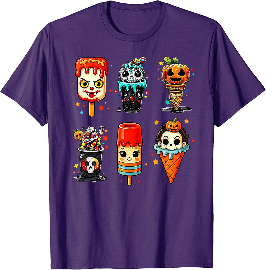 Horror Movie Summer Popsicle Halloween Ice Cream Summerween T-Shirt
