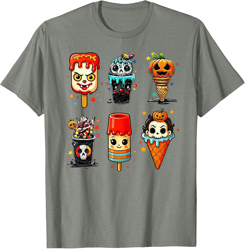 Horror Movie Summer Popsicle Halloween Ice Cream Summerween T-Shirt