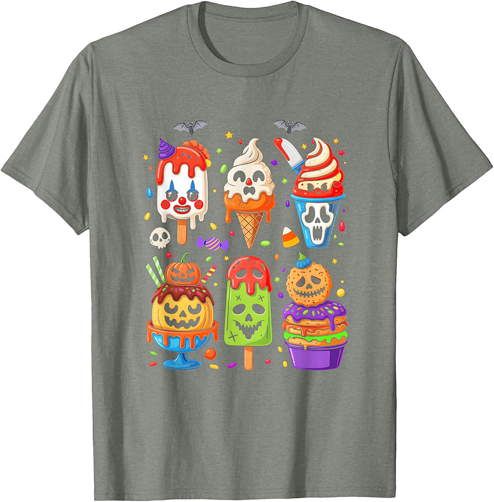 Horror Movie Summer Popsicle Halloween Ice Cream Summerween T-Shirt