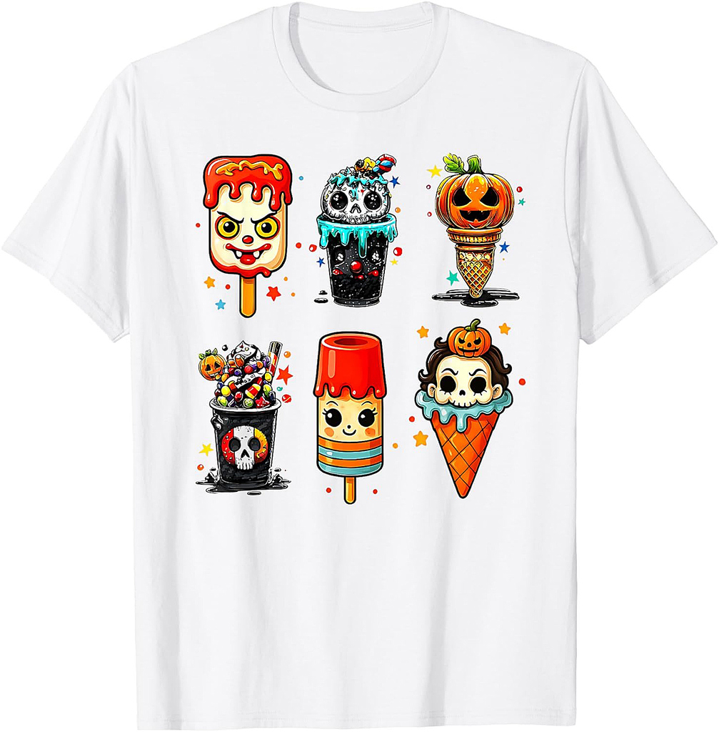 Horror Movie Summer Popsicle Halloween Ice Cream Summerween T-Shirt