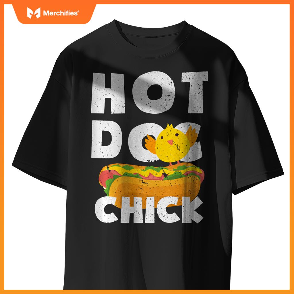 Hot Dog Chick Funny Food Humor Design T-Shirt