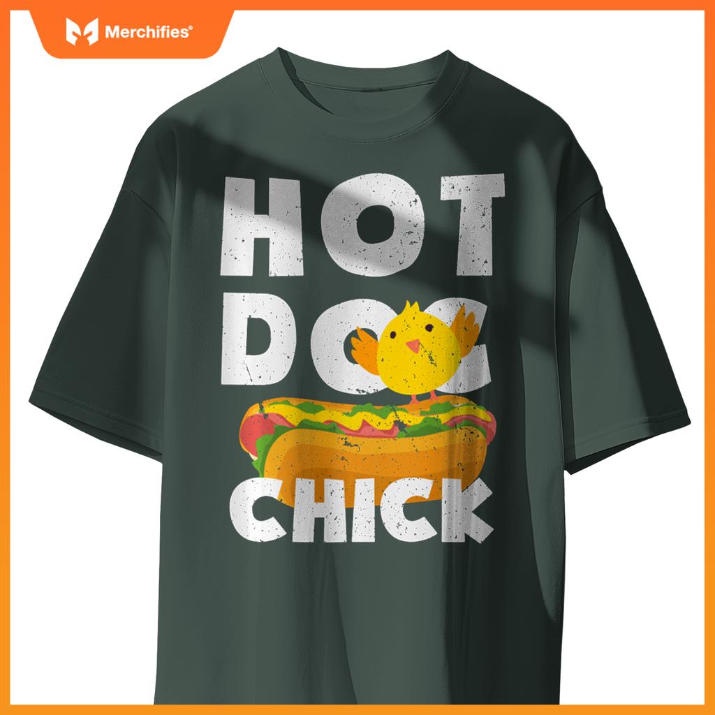 Hot Dog Chick Funny Food Humor Design T-Shirt