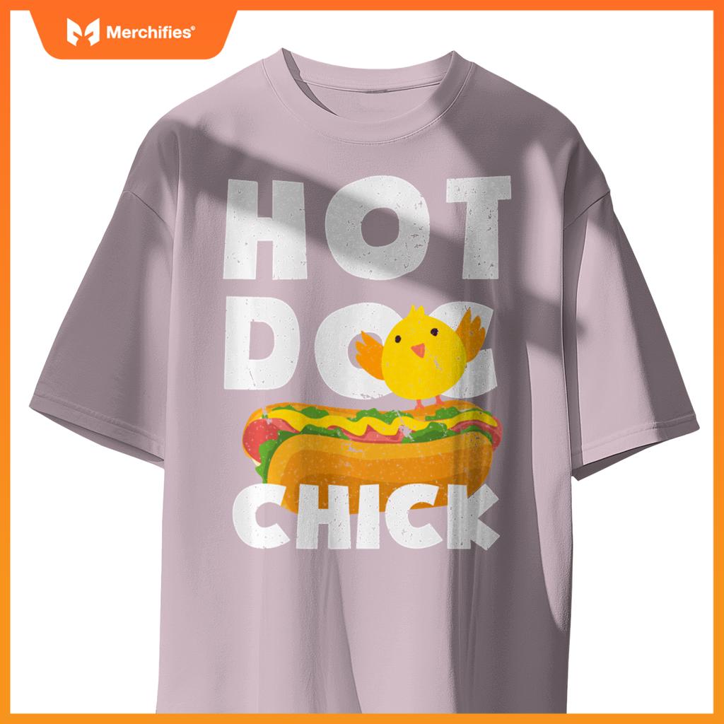 Hot Dog Chick Funny Food Humor Design T-Shirt