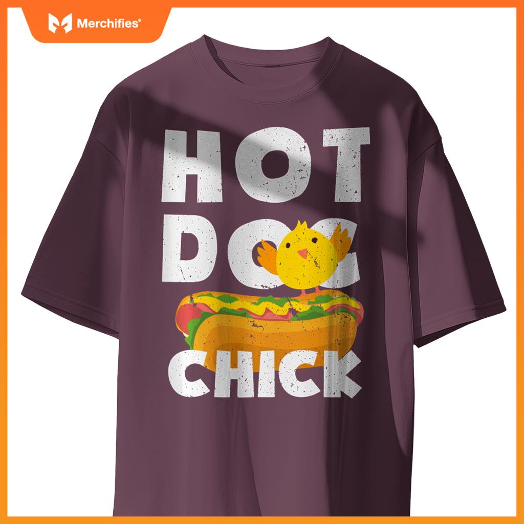 Hot Dog Chick Funny Food Humor Design T-Shirt