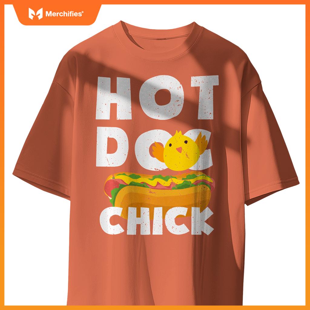 Hot Dog Chick Funny Food Humor Design T-Shirt