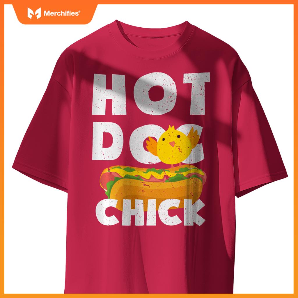 Hot Dog Chick Funny Food Humor Design T-Shirt