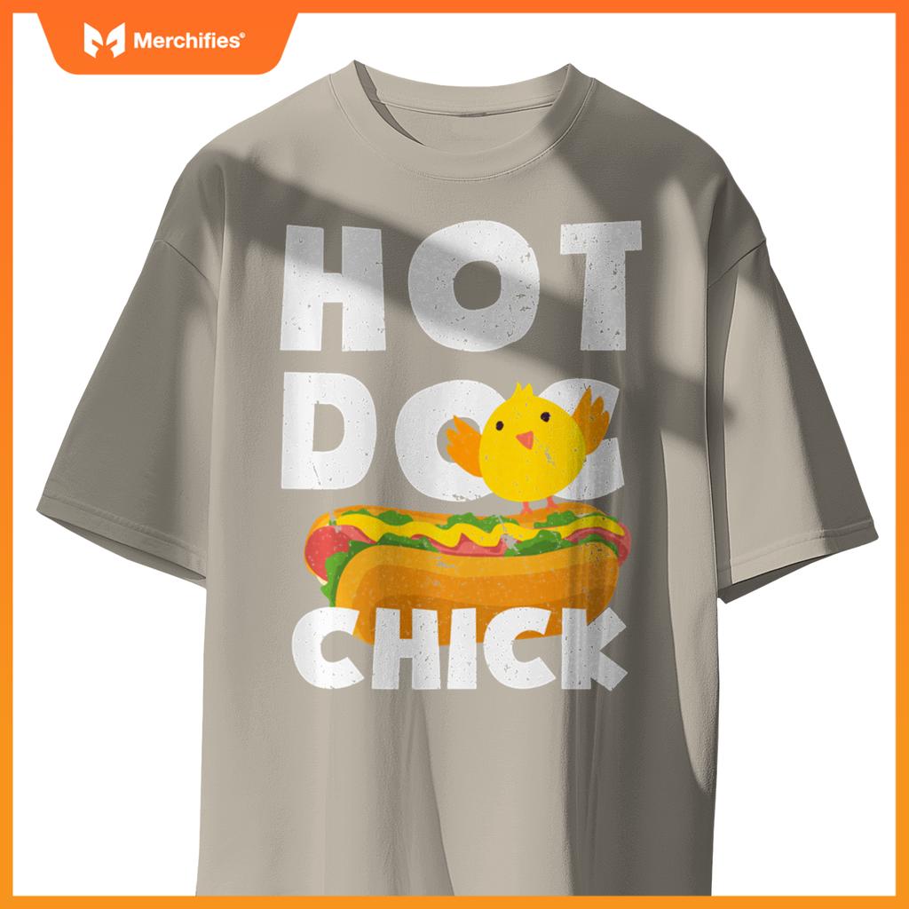 Hot Dog Chick Funny Food Humor Design T-Shirt