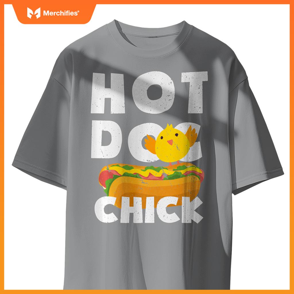 Hot Dog Chick Funny Food Humor Design T-Shirt