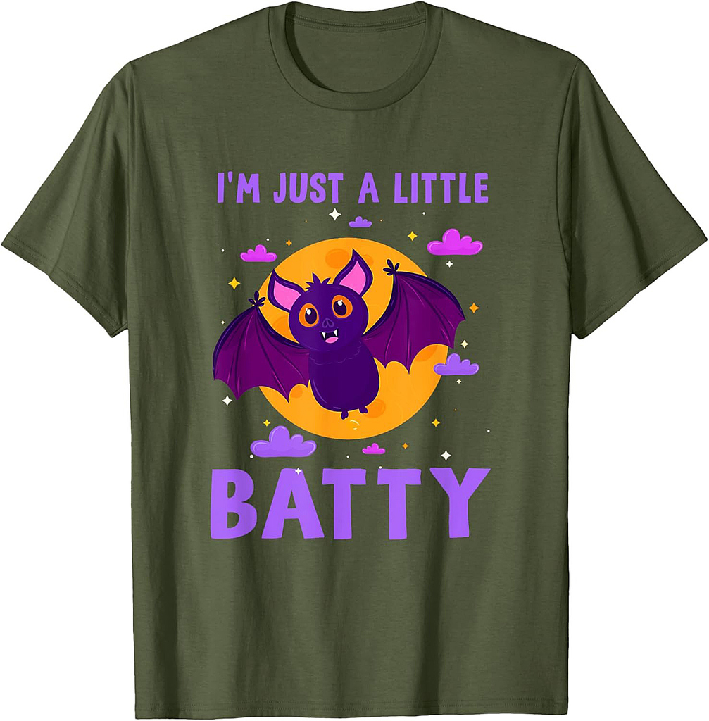 I'M Just A Little Batty Crazy Bat Humor Sarcasm Halloween T-Shirt