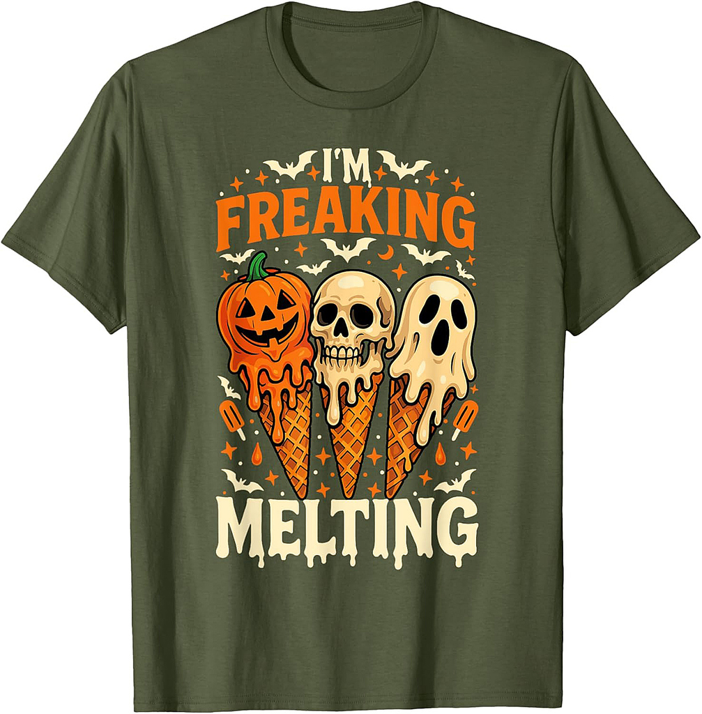 I'm Freaking Melting Funny Halloween Ice Cream Joke T-Shirt