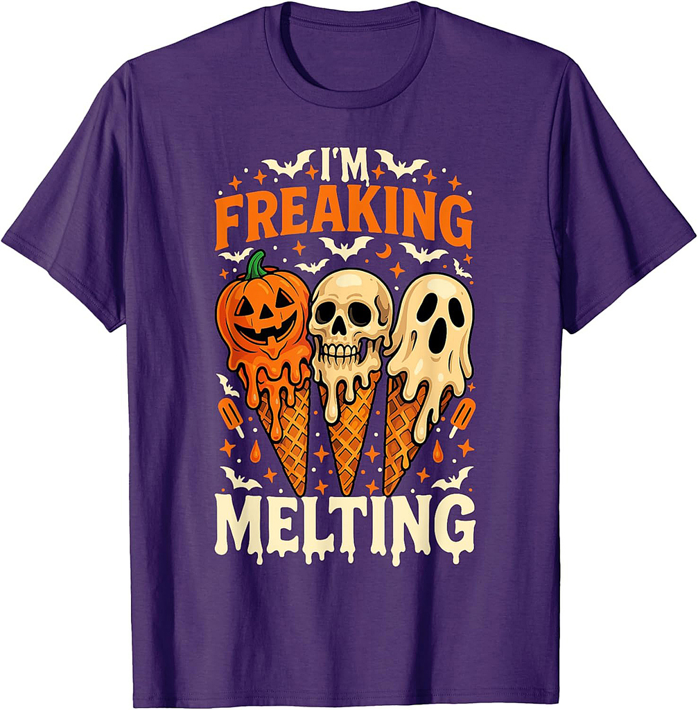I'm Freaking Melting Funny Halloween Ice Cream Joke T-Shirt
