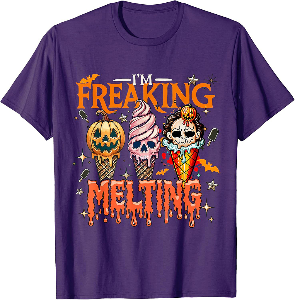 I'm Freaking Melting Ice Cream Halloween Horror Movie Summer T-Shirt