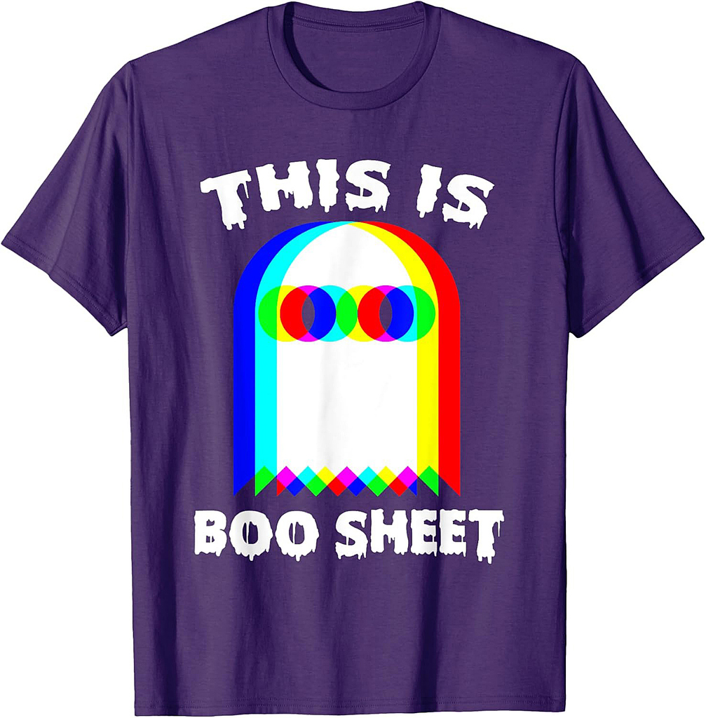 This Is Boo Sheet Ghost Retro Halloween Costume Men Women T-Shirt