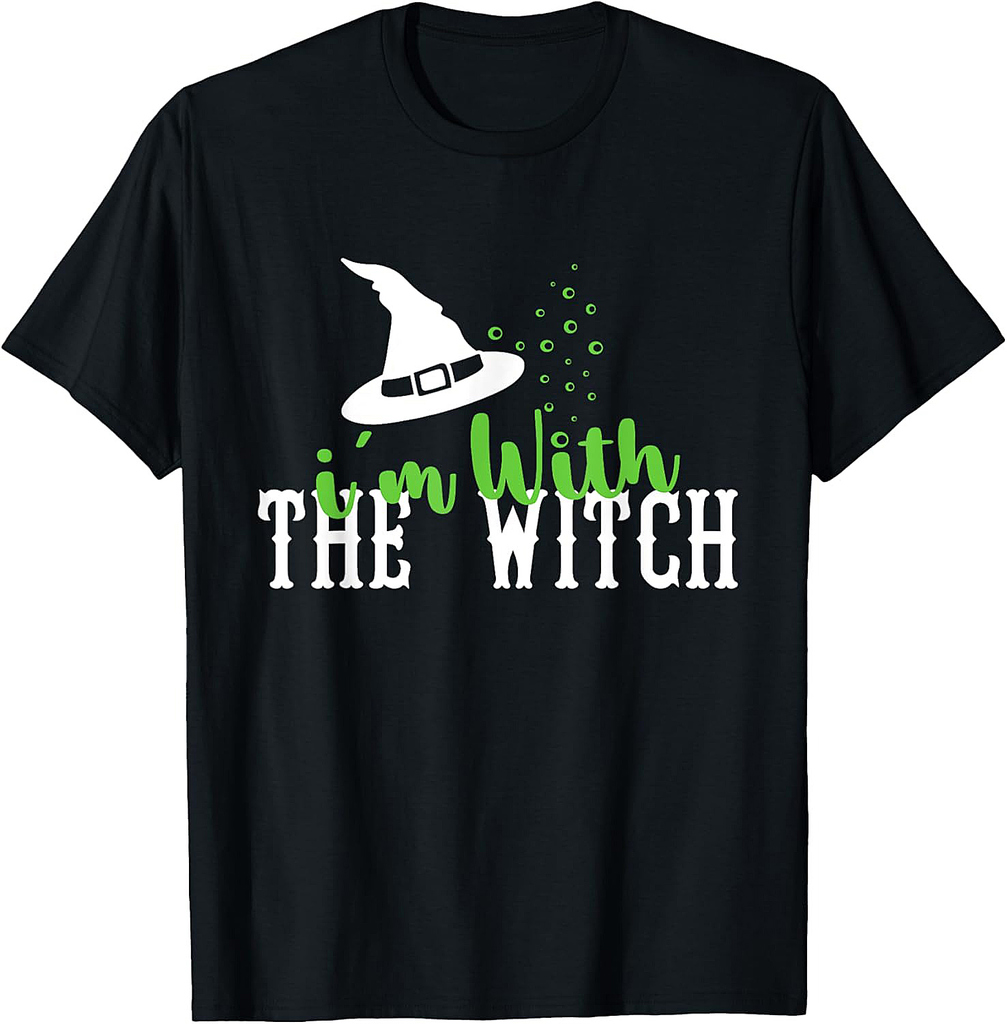 I'm With The Witch Halloween Couple for Men Funny T-Shirt