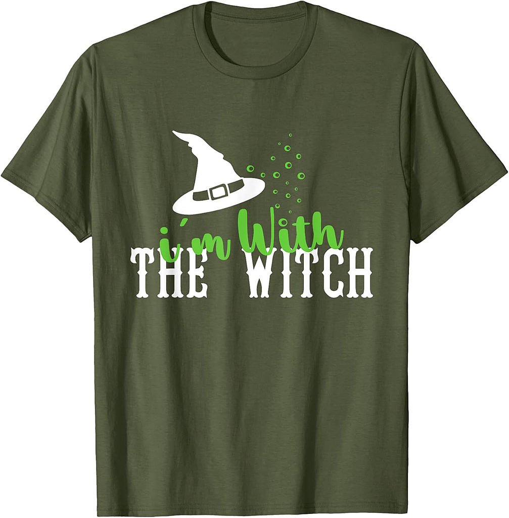 I'm With The Witch Halloween Couple for Men Funny T-Shirt