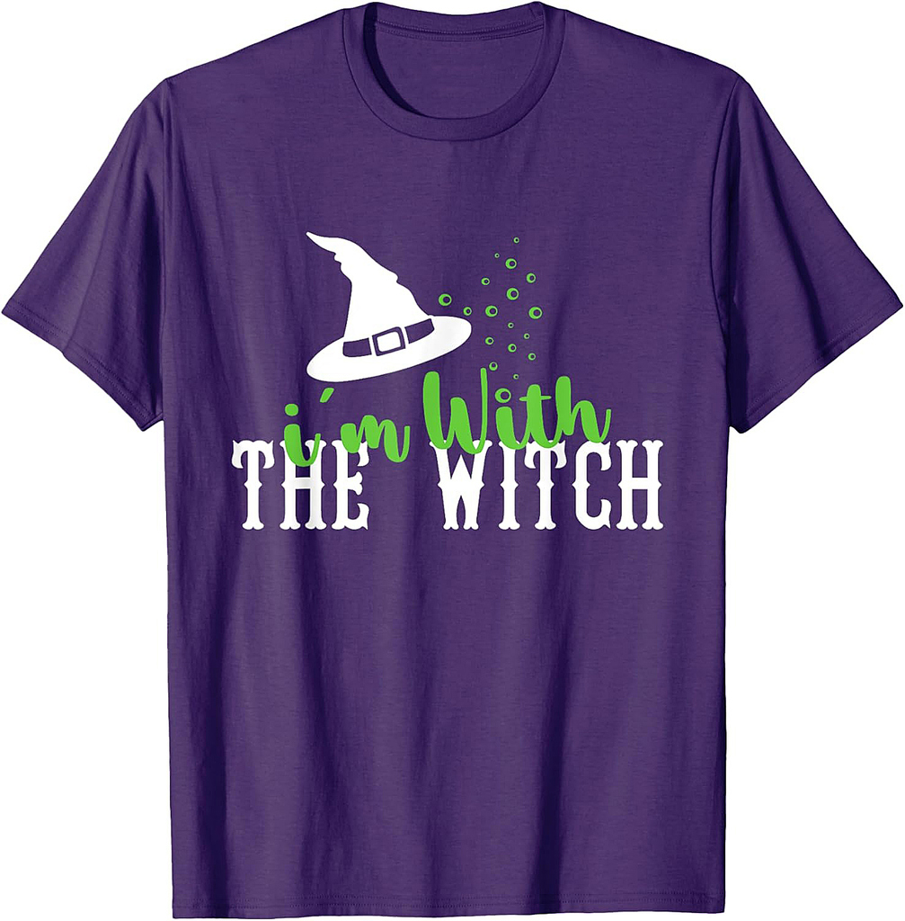 I'm With The Witch Halloween Couple for Men Funny T-Shirt