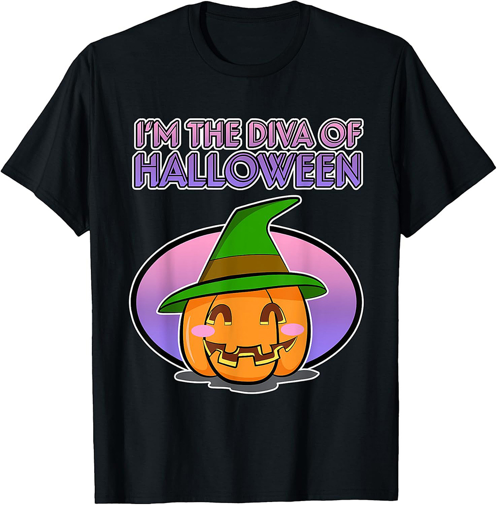 I'm the Diva of Halloween - Pumpkin Witch Hat - Halloween T-Shirt