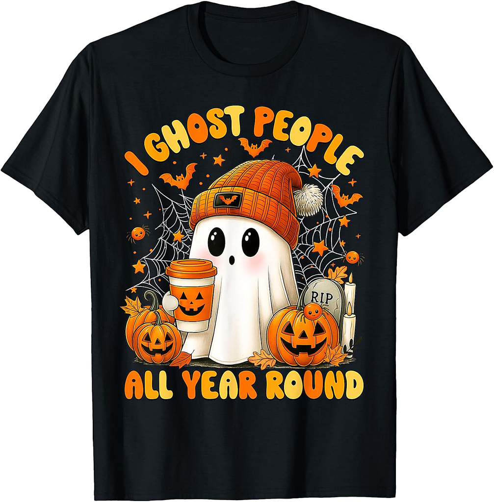 I Ghost People All Year Round Halloween Ghost Coffee Women T-Shirt
