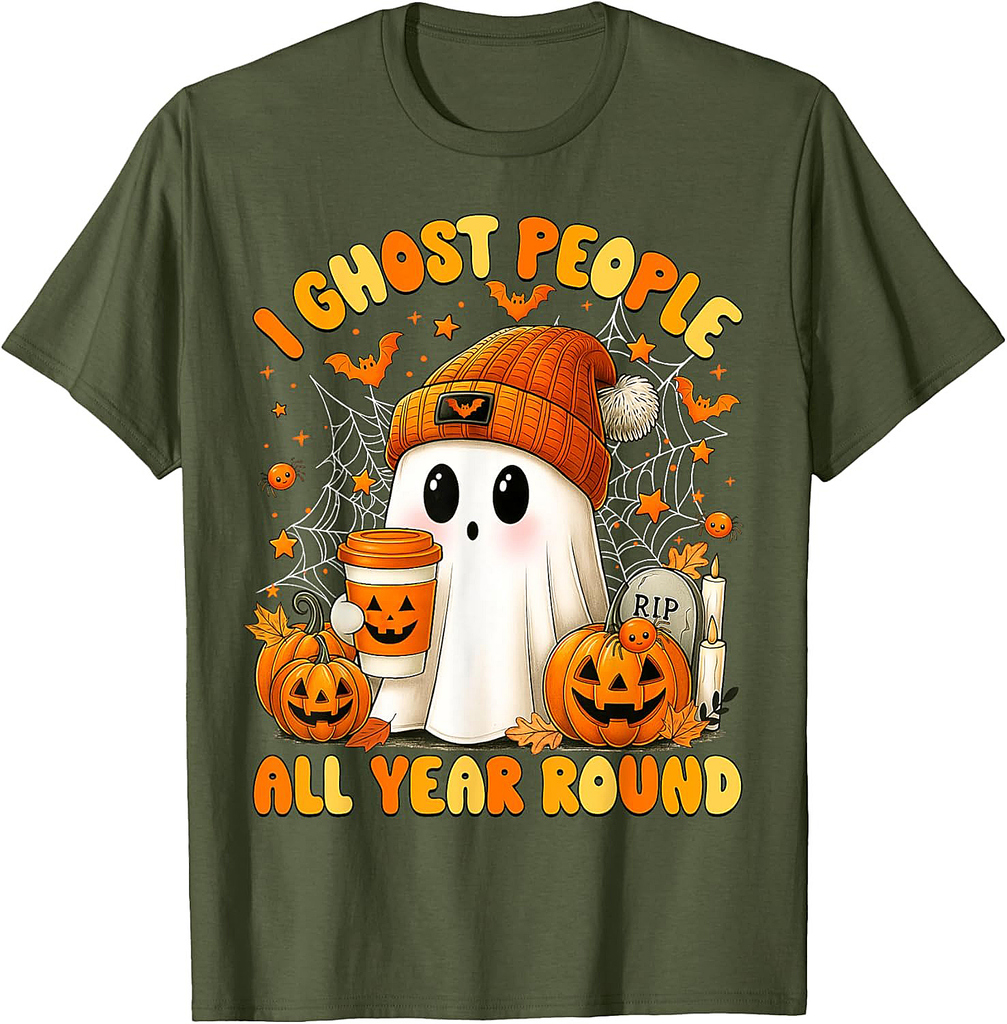 I Ghost People All Year Round Halloween Ghost Coffee Women T-Shirt