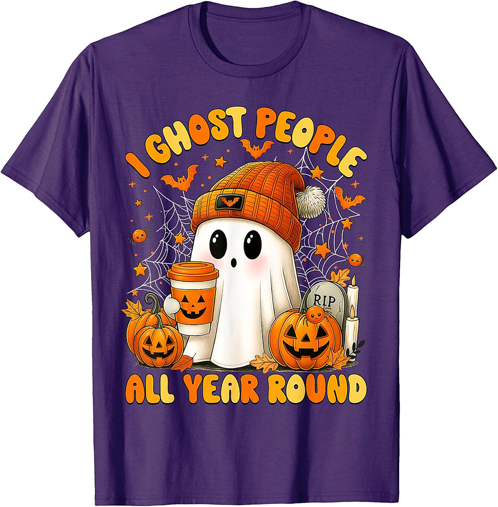 I Ghost People All Year Round Halloween Ghost Coffee Women T-Shirt