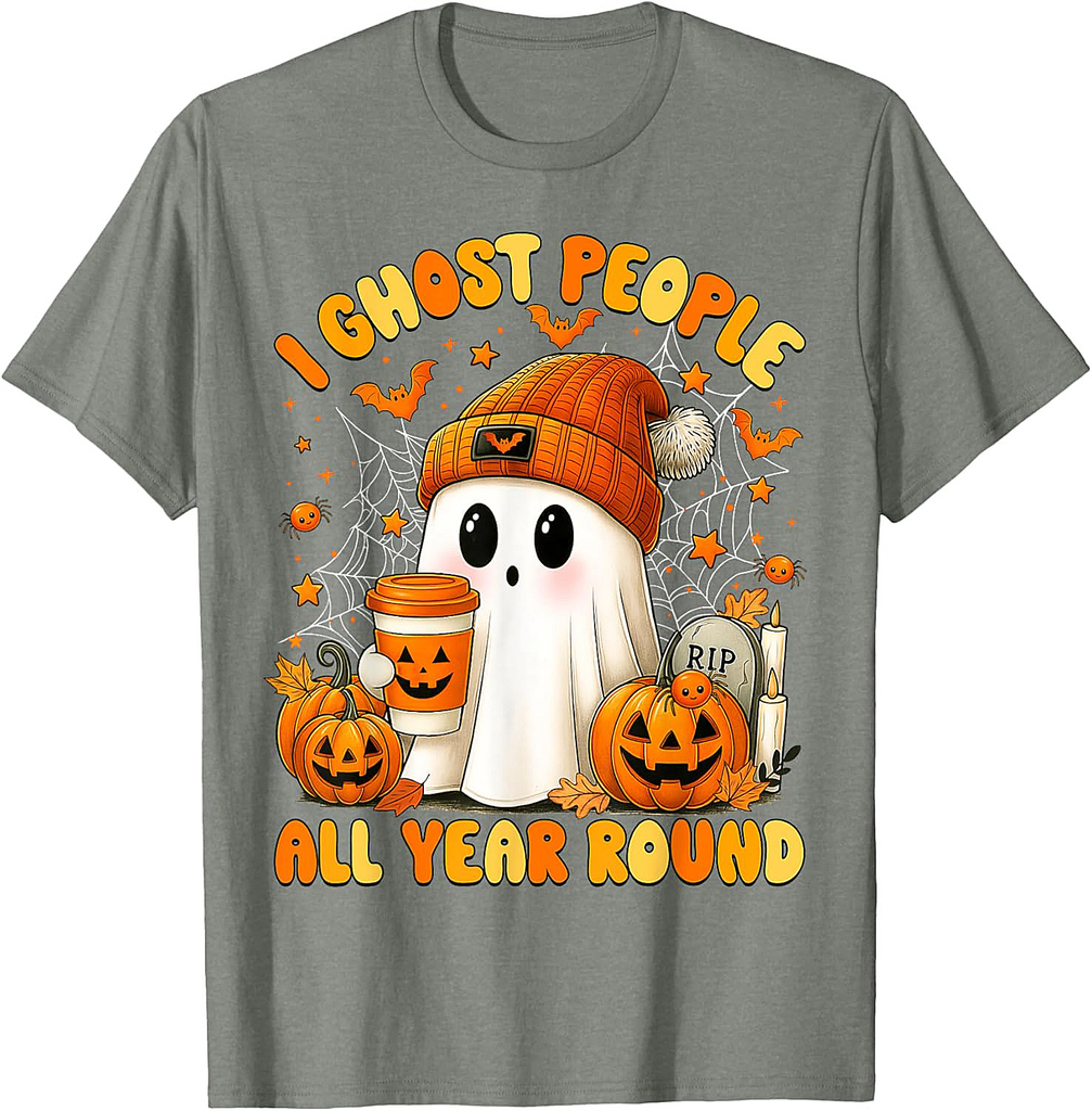 I Ghost People All Year Round Halloween Ghost Coffee Women T-Shirt