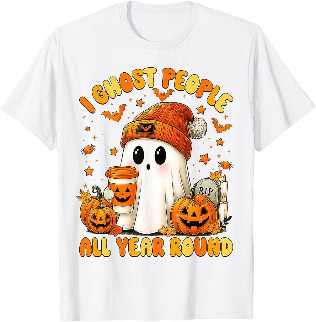 I Ghost People All Year Round Halloween Ghost Coffee Women T-Shirt