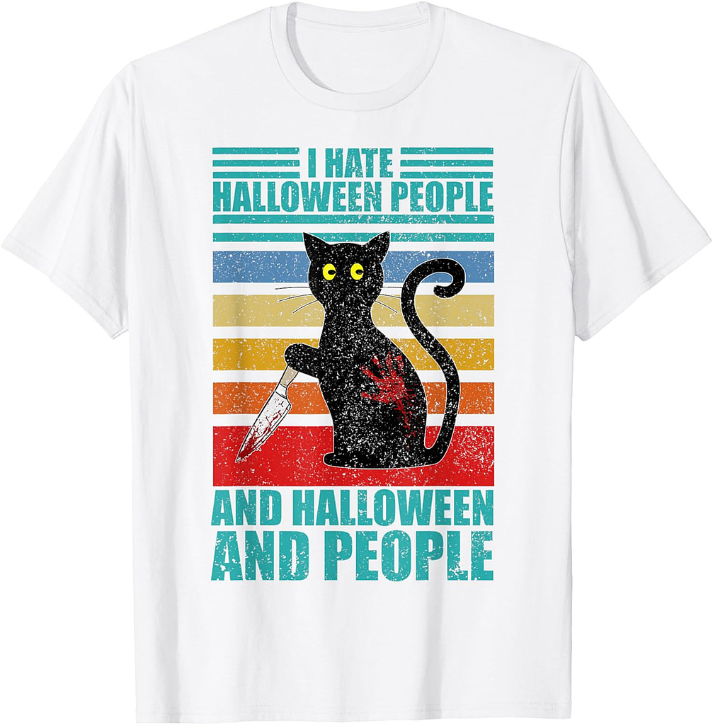 I Hate Halloween And People - Funny Halloween Cat Costume Men Women T-Shirt