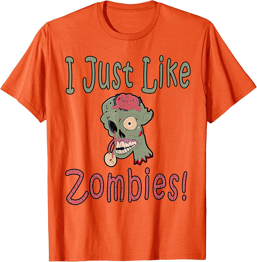 I Just Like Zombies Funny Zombie Halloween Costume T-Shirt